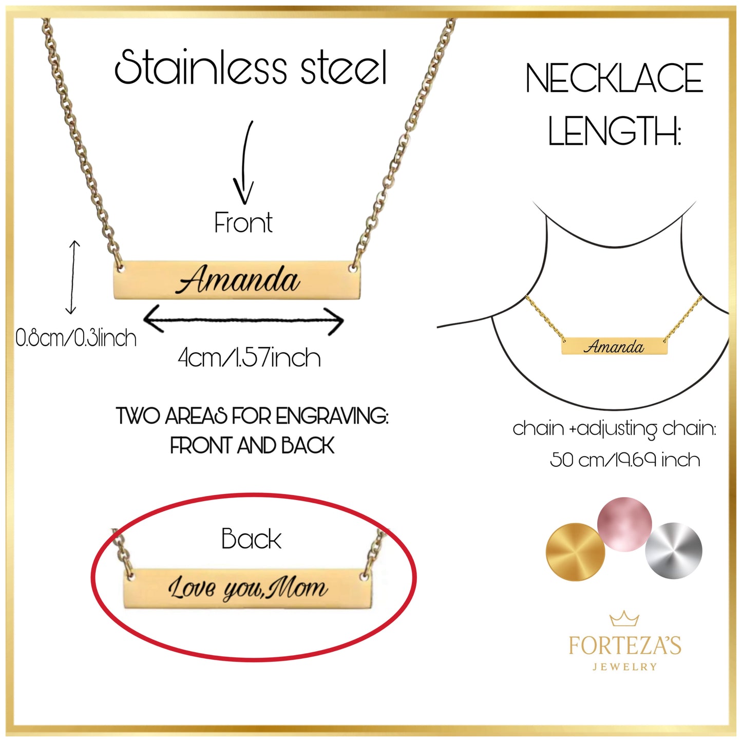 Personalized Bar Necklace with Name