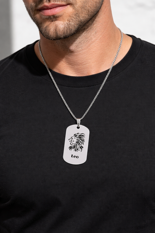 Men’s Military Pendant Necklace | Engraved Dog Tag Gift