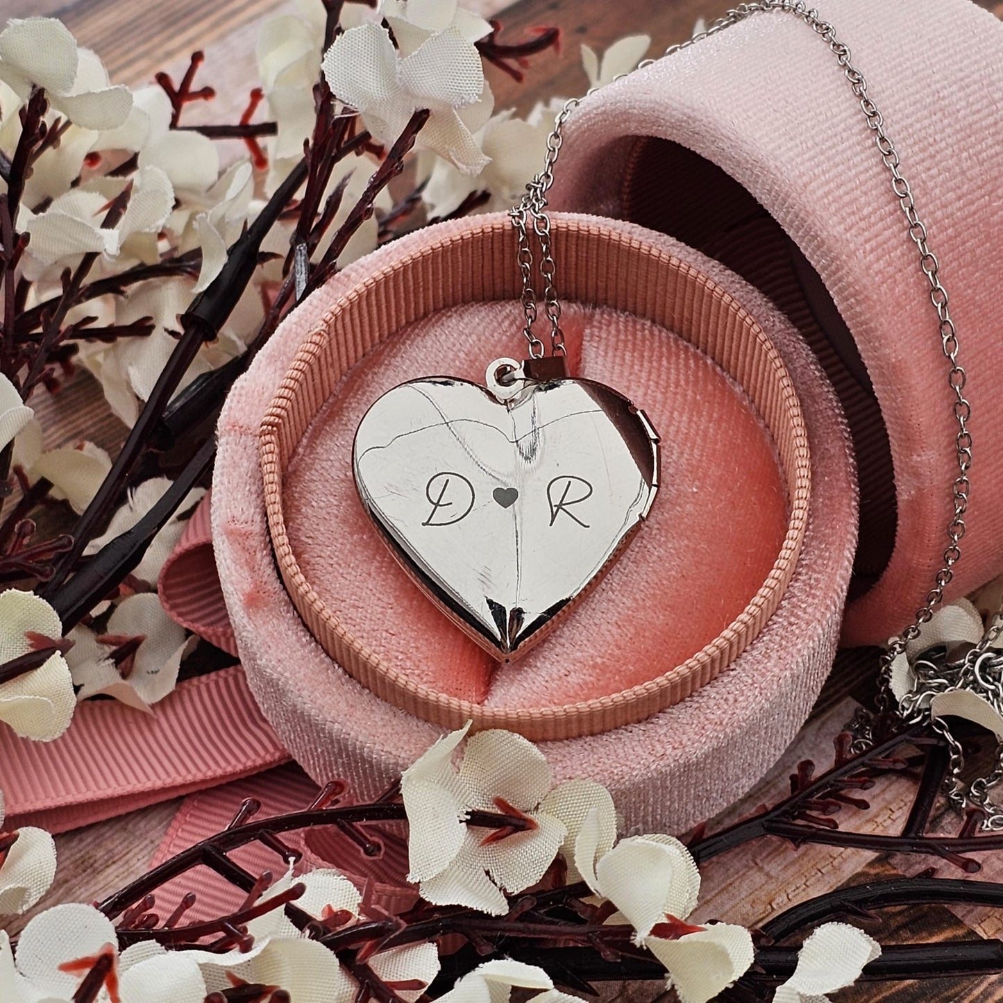 Custom Photo Heart Locket Necklace