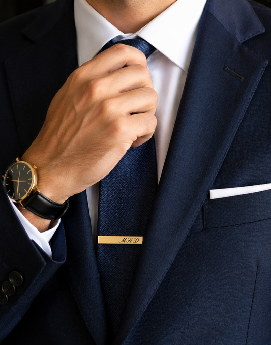 Personalized Tie Clip – Custom Engraved Groomsmen Tie Bar | Wedding Gift for Groom & Memorial Gift for Him