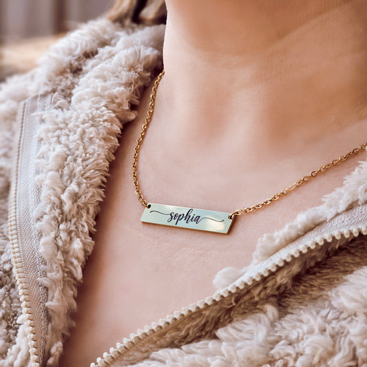 Personalized Bar Necklace with Name