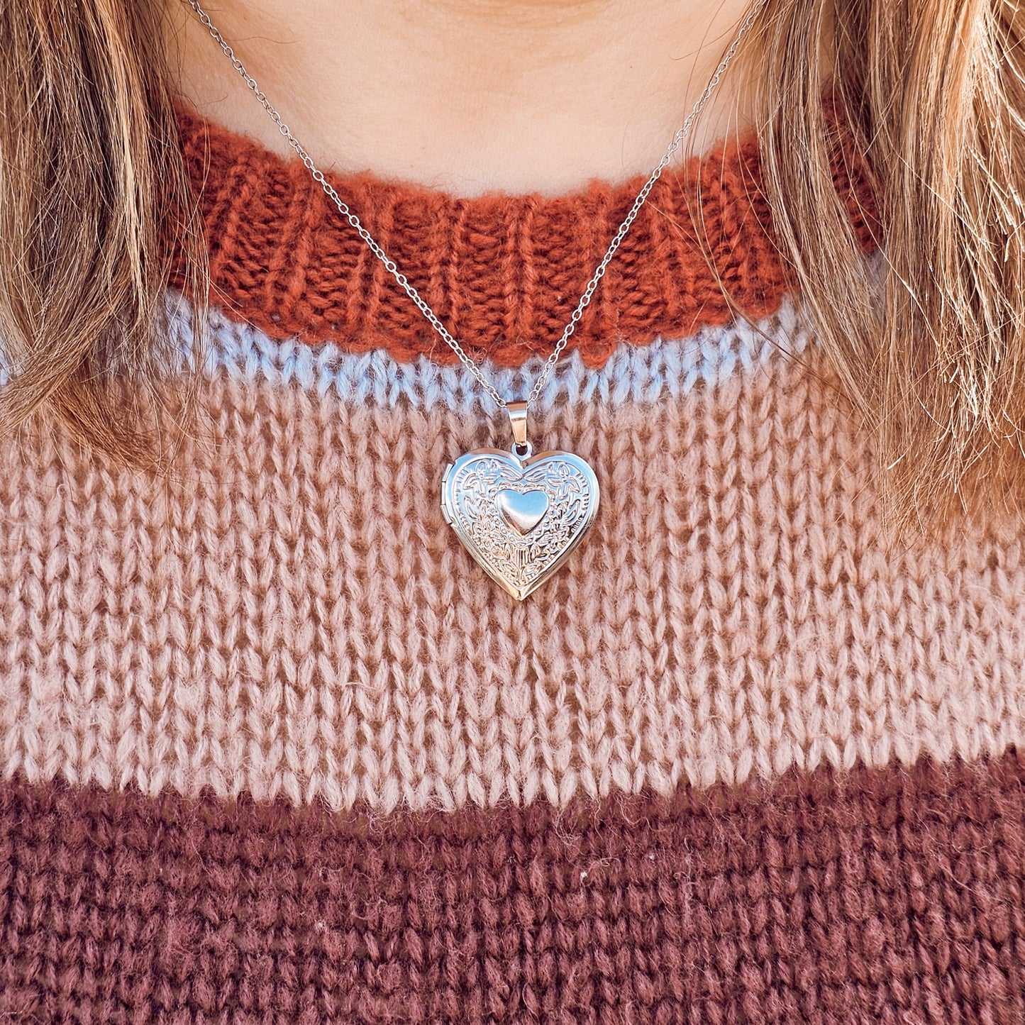Custom Photo Heart Locket Necklace