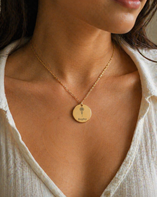 Birth Month Flower Necklace | Personalized Floral Gift for Her