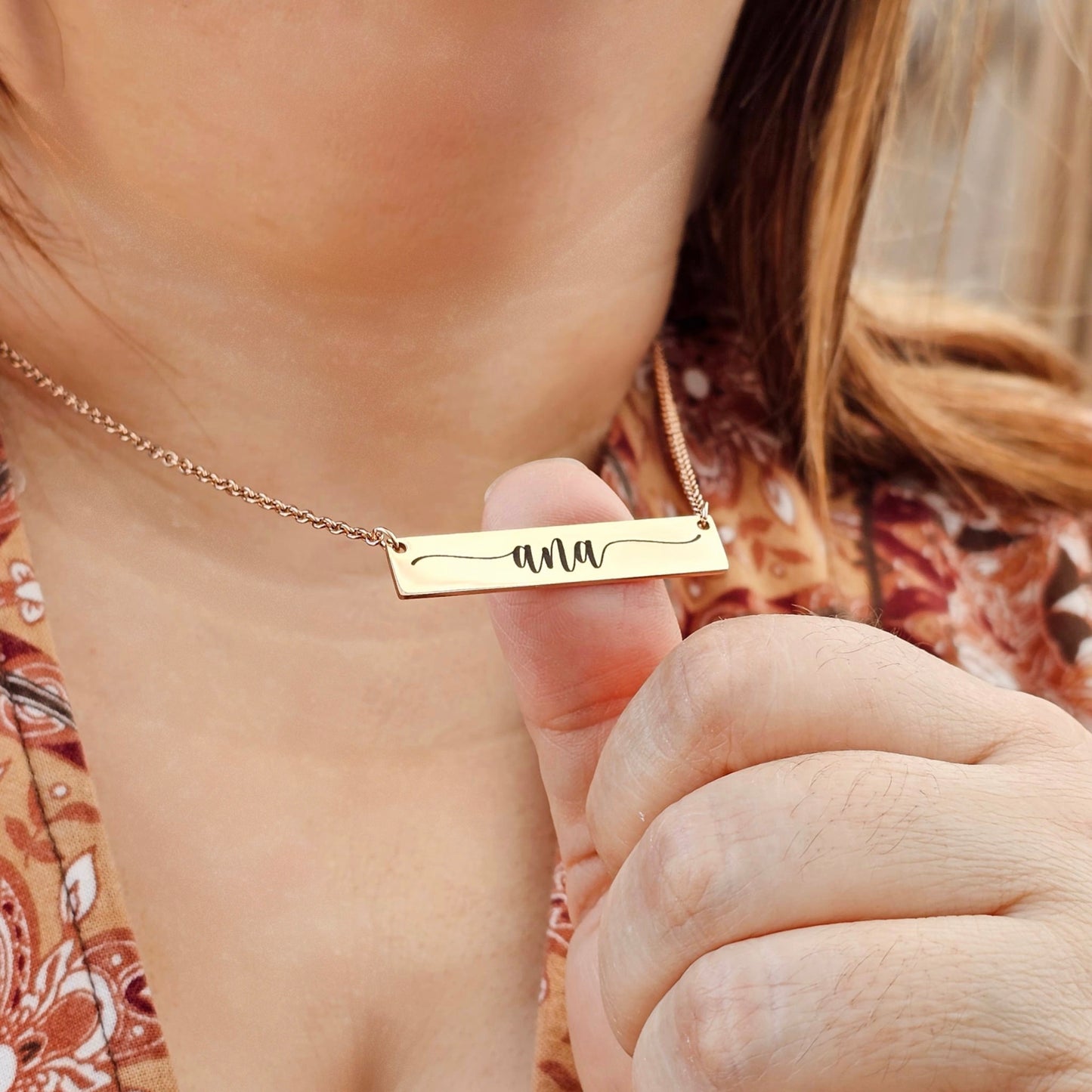 Personalized Bar Necklace with Name
