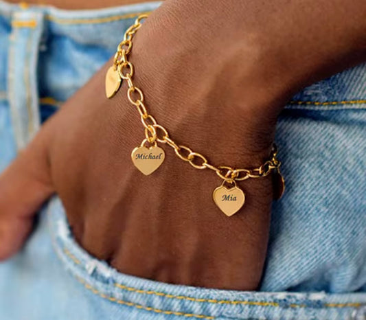 Heart Link Bracelet | Romantic Love Gift for Couples