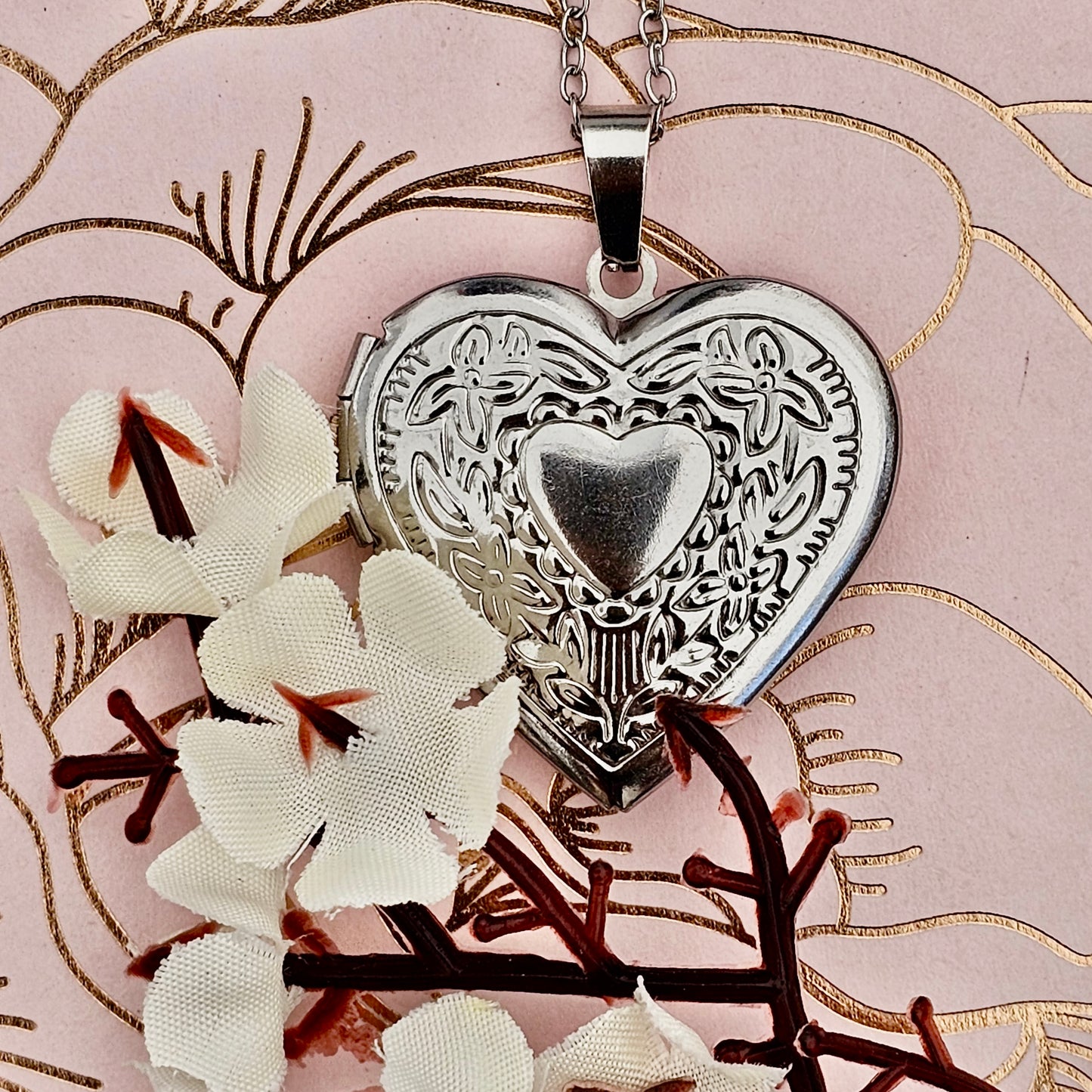 Custom Photo Heart Locket Necklace