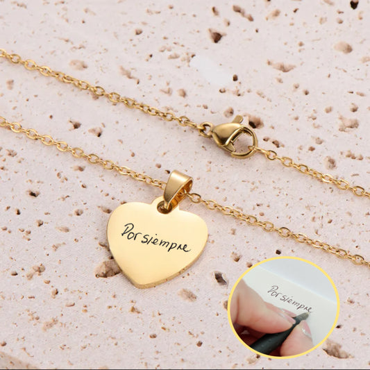 Heart engraved with handwriting