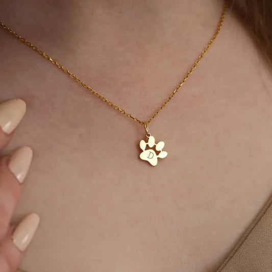 Dog Paw Necklace and Earring Set