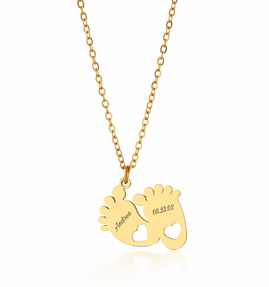 Baby Foot Necklace for Mom | Personalized Newborn Keepsake Gift
