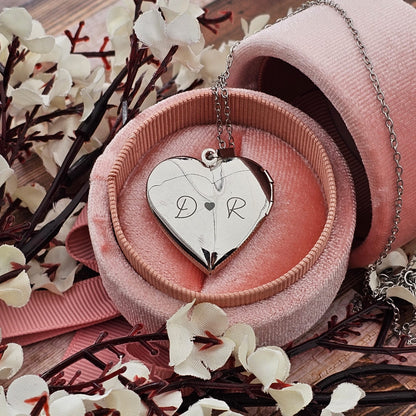 Custom Photo Heart Locket Necklace