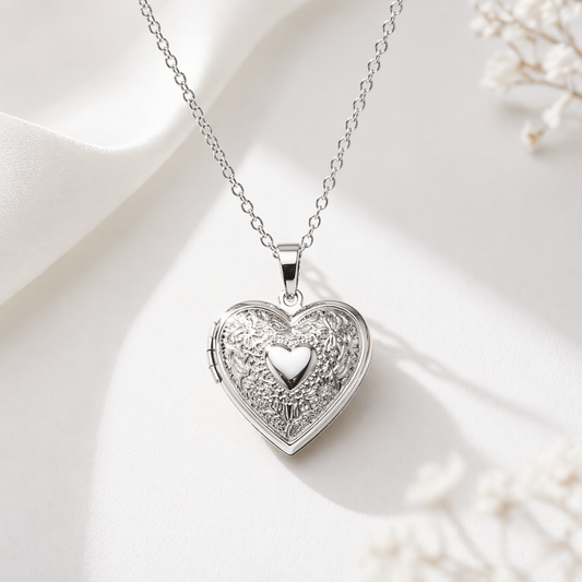 Custom Photo Heart Locket Necklace