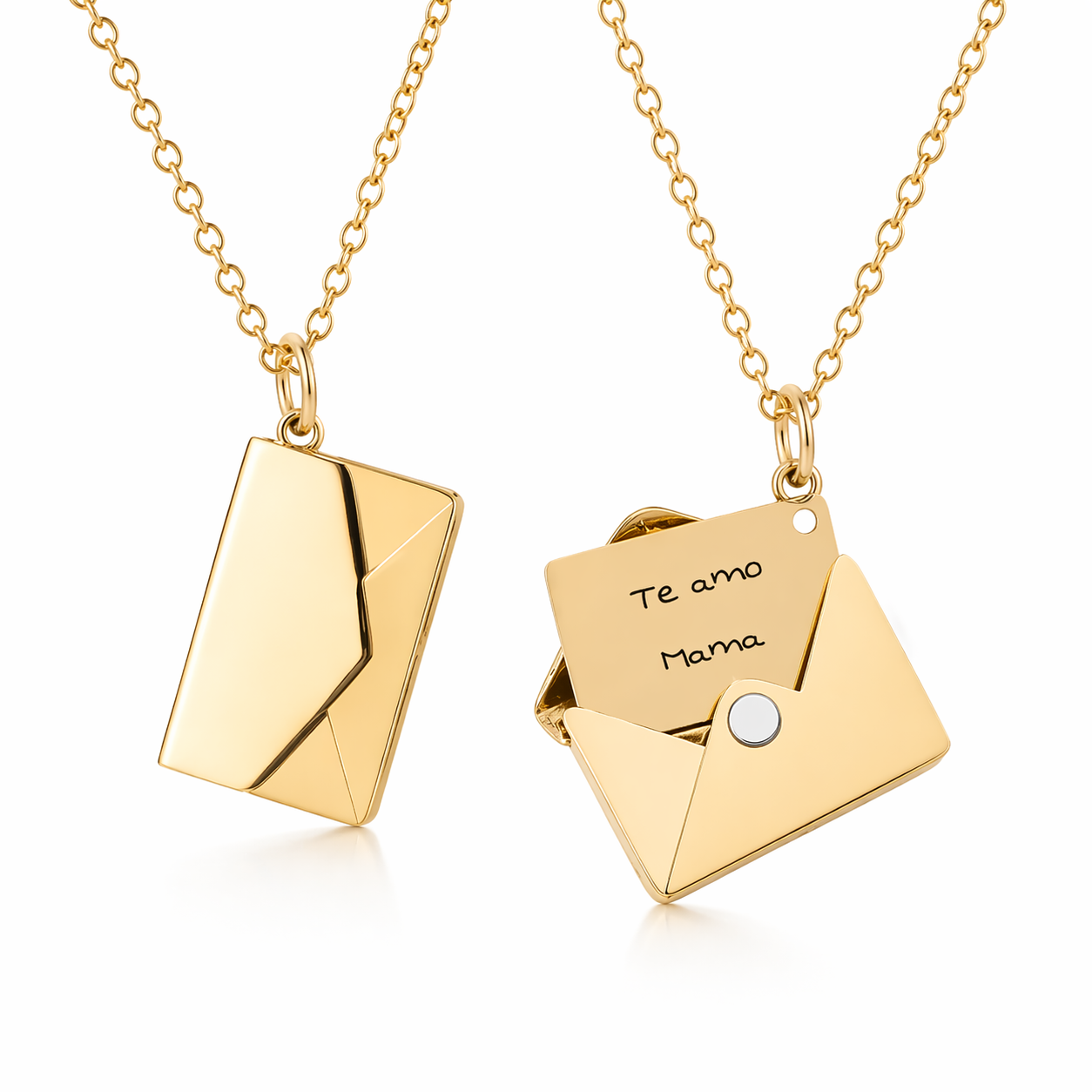 Envelope-shaped necklace