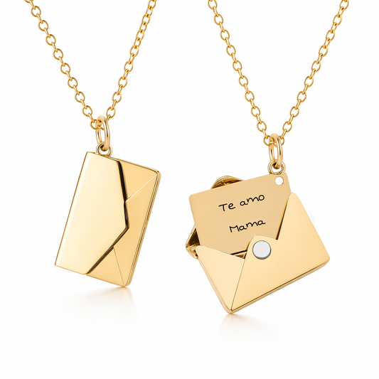 Envelope-shaped necklace
