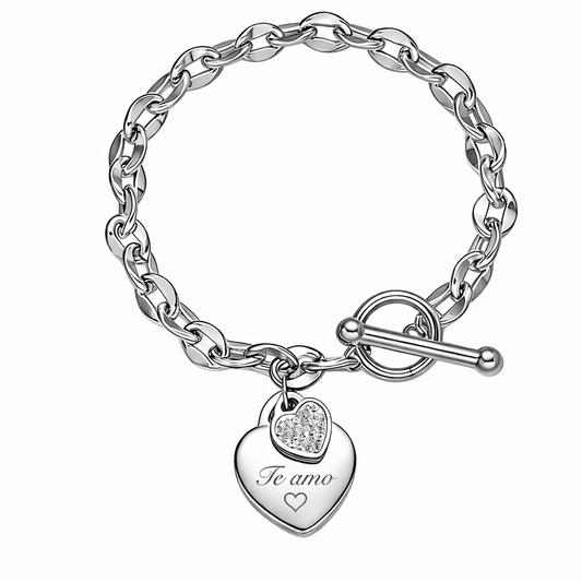 Personalized Double Heart Bracelet | Romantic Love Gift