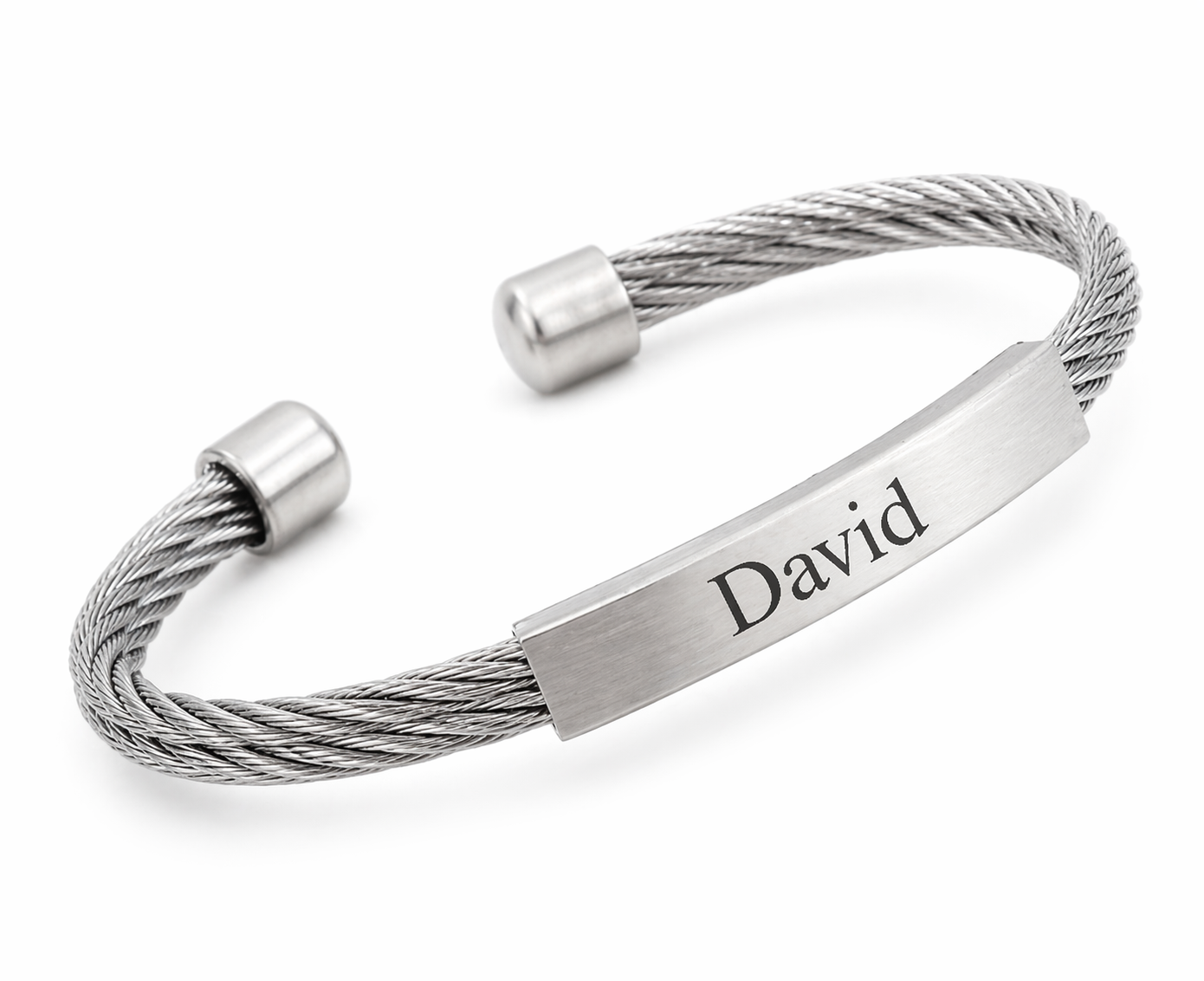 Personalized Men’s Metal Bracelet | Engraved Stainless Steel Gift