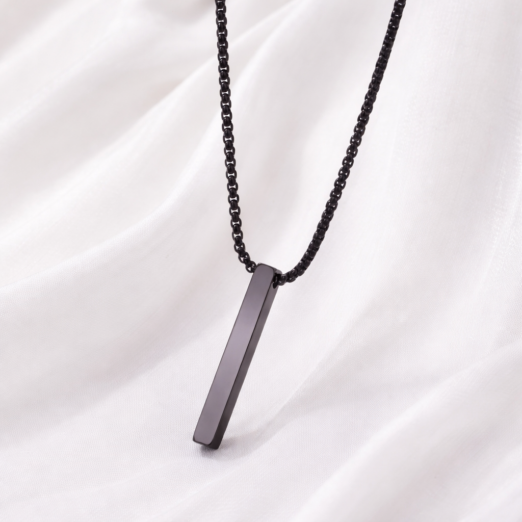 Personalized Diagonal Bar Necklace | Minimalist Engraved Gift