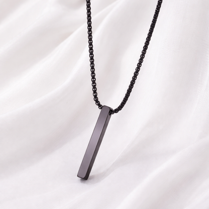 Personalized Diagonal Bar Necklace | Minimalist Engraved Gift