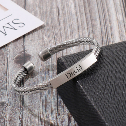 Personalized Men's Metal Bracelet
