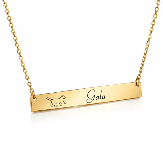 Bar Necklace with Pet
