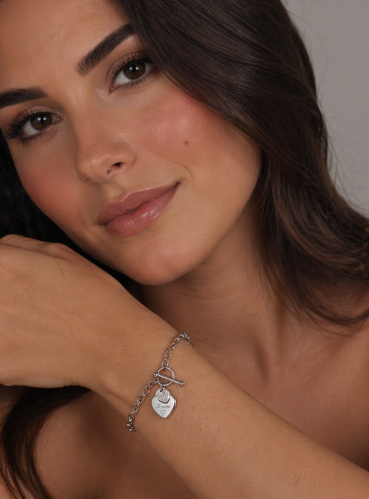 Personalized Double Heart Bracelet | Romantic Love Gift