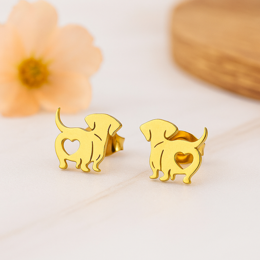 Dog earring with heart