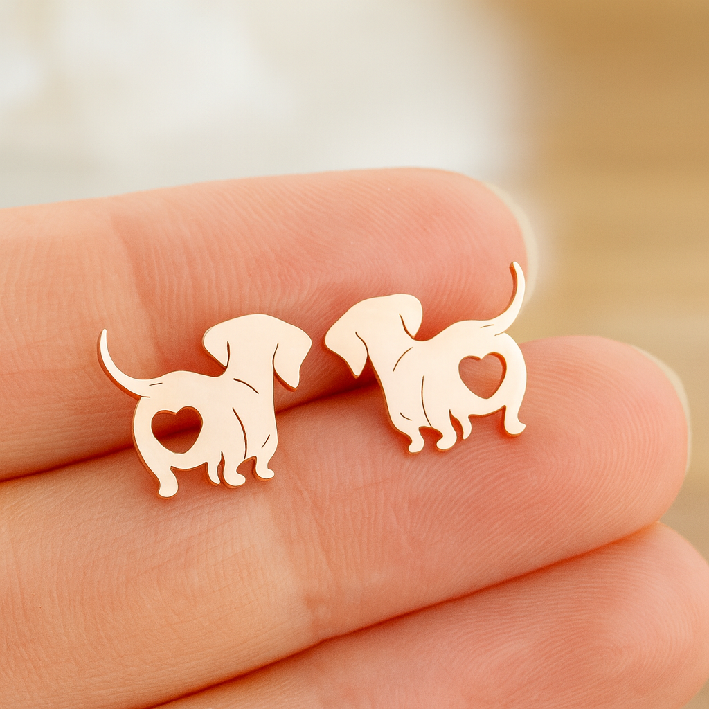 Dog earring with heart