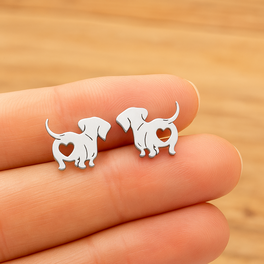 Dog earring with heart