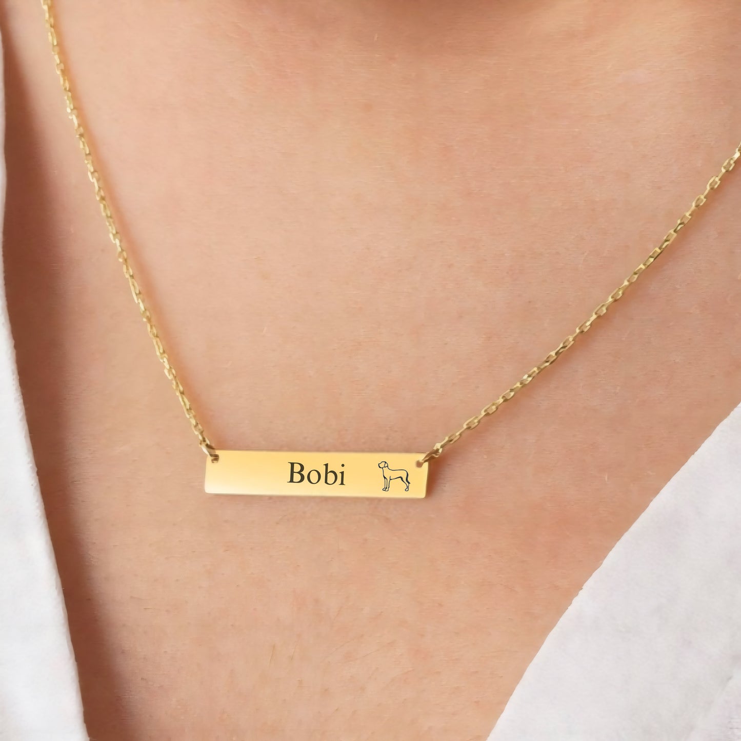 Bar Necklace with Pet