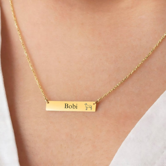 Bar Necklace with Pet