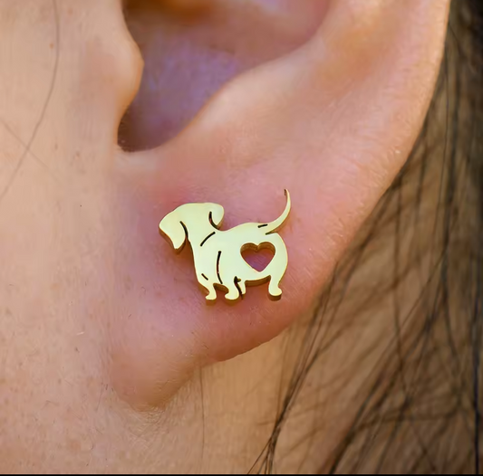 Dog earring with heart