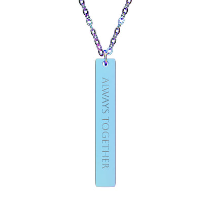 Engravable Vertical Bar Necklace — Personalized Morse Code Pendant