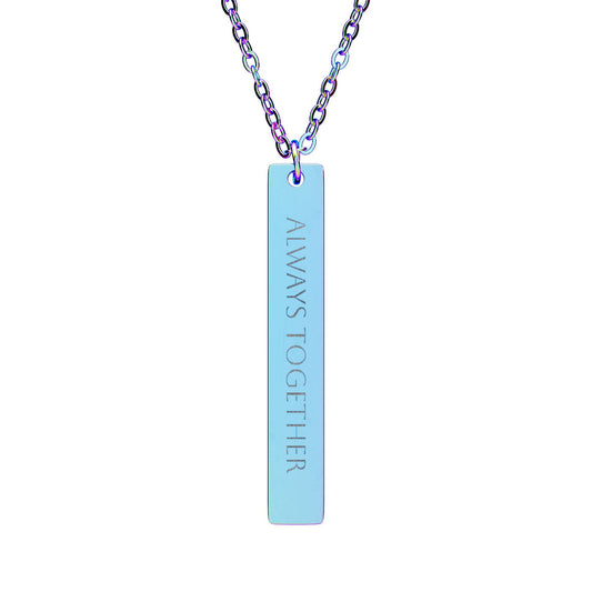Engravable Vertical Bar Necklace — Personalized Morse Code Pendant