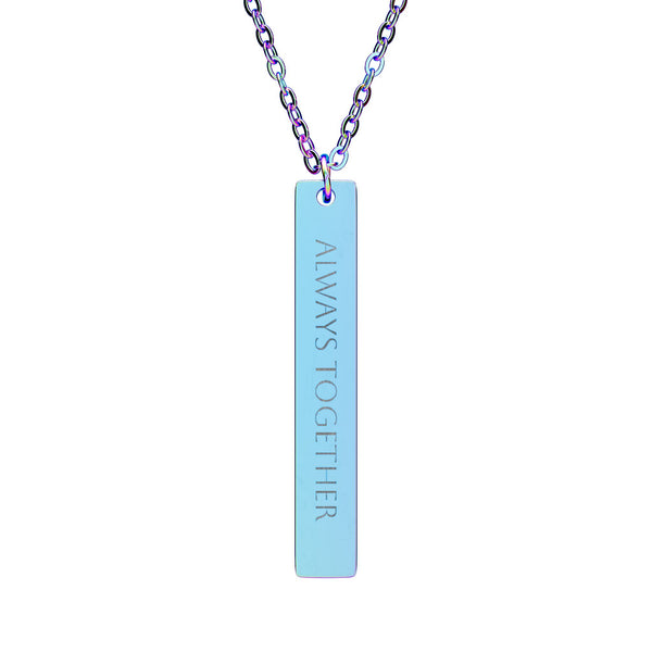 Engravable Vertical Bar Necklace — Personalized Morse Code Pendant