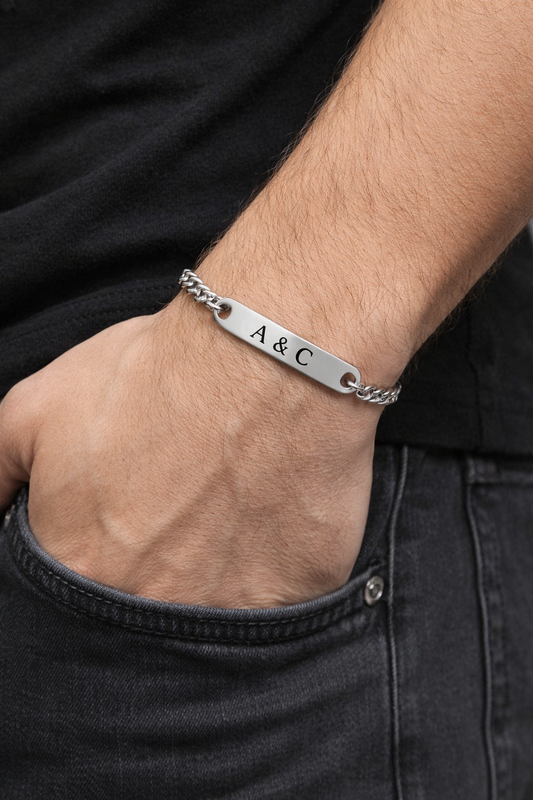 Men's bracelet with Cuban chain links