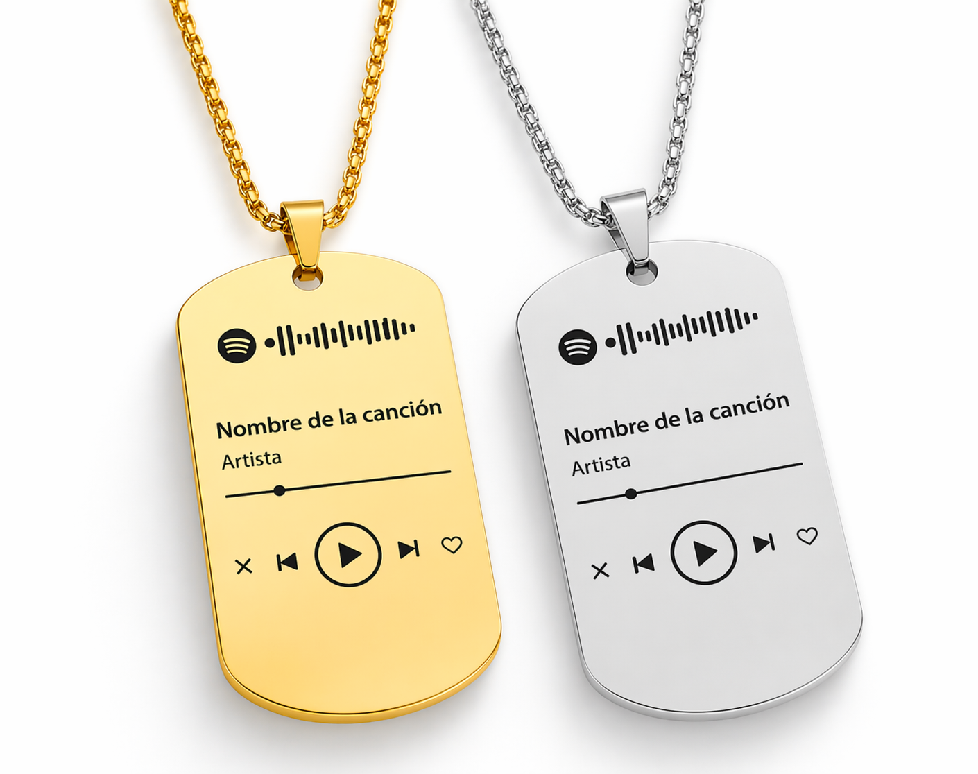 Military Tag Necklace with Spotify Song | Personalized Music Gift