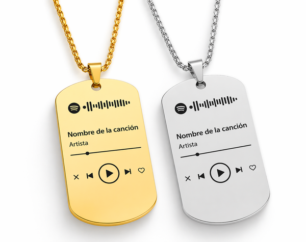 Military Tag Necklace with Spotify Song | Personalized Music Gift