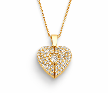 Personalized Gold Heart Necklace with Wings – Custom Name & Date Engraved Jewelry