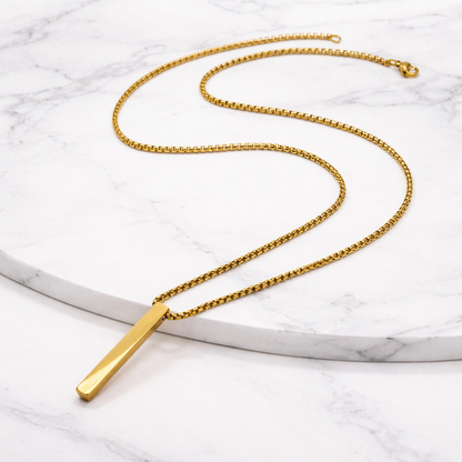 Personalized Diagonal Bar Necklace | Minimalist Engraved Gift