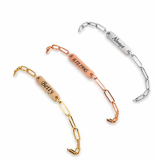 Personalized Link Bracelet | Minimalist Stainless Steel Gift