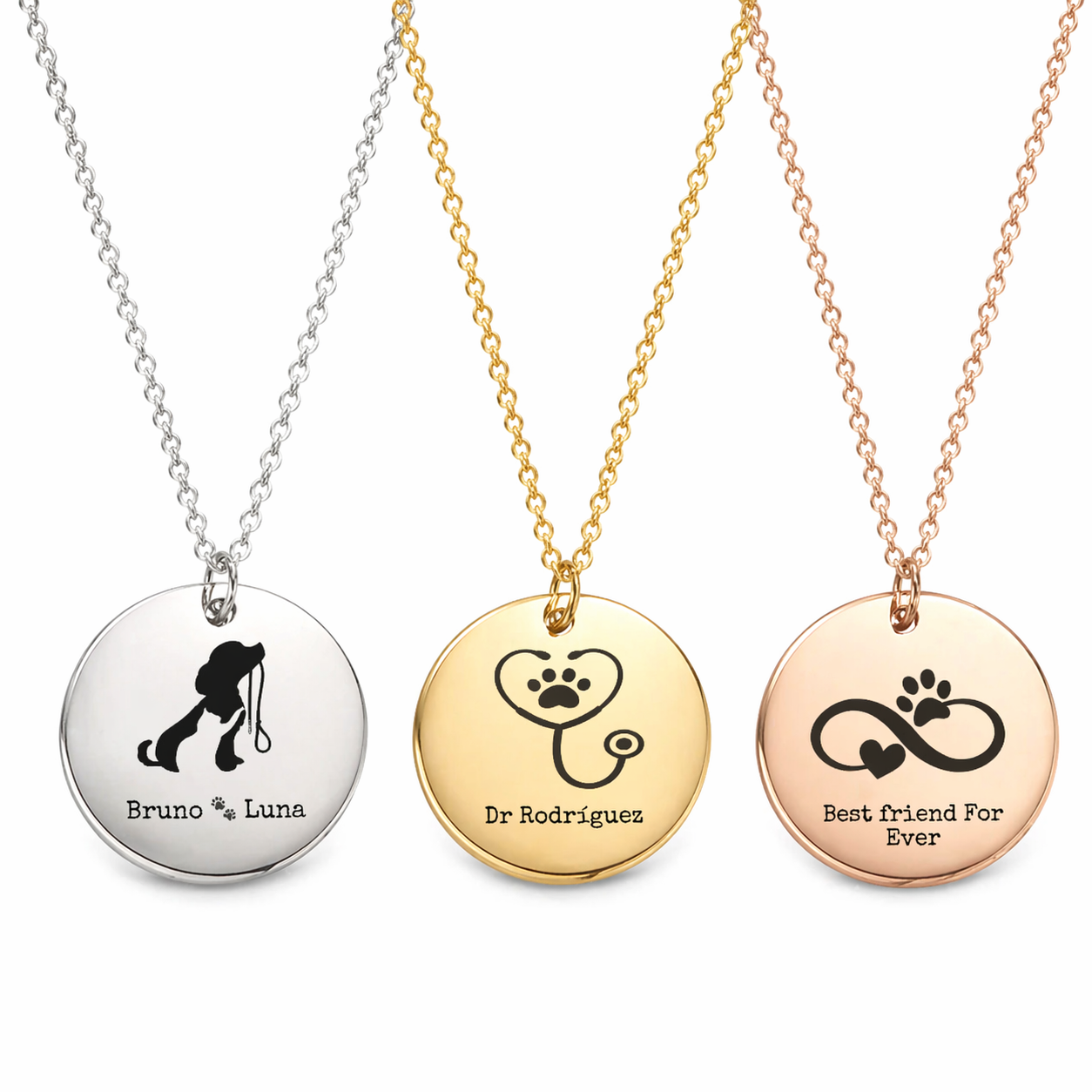 Personalized Round Pendant Necklace | Custom Engraved Gift