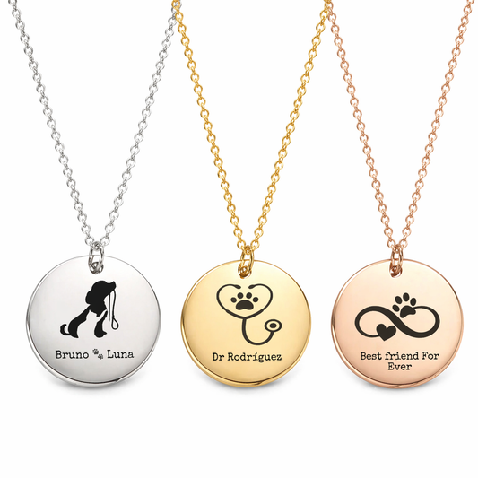 Personalized Round Pendant Necklace | Custom Engraved Gift