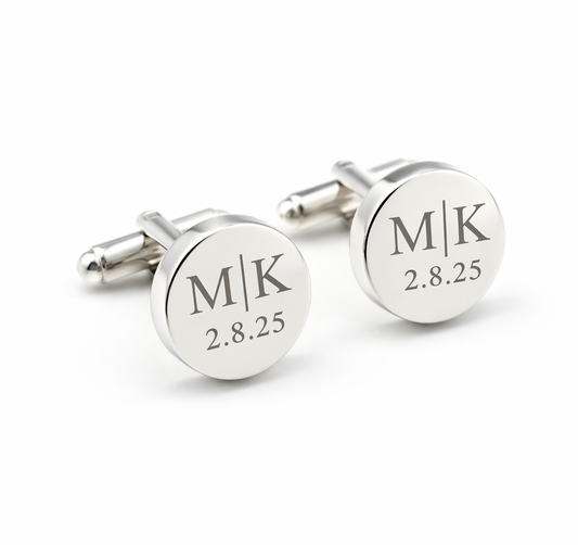 Personalized  Cufflinks – Custom Engraved Wedding Cufflinks for Groom & Groomsmen