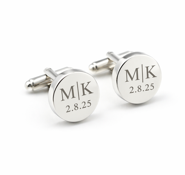 Personalized  Cufflinks – Custom Engraved Wedding Cufflinks for Groom & Groomsmen