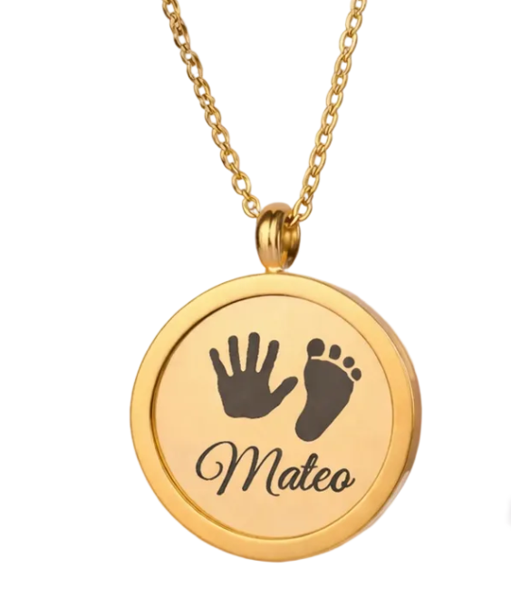 Custom Engraved Baby Necklace – Name, Date & Time | Meaningful Gift for Mom