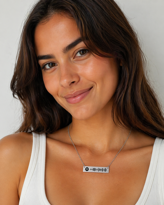 Personalized Spotify Code Necklace – Custom Engraved Stainless Steel Music Gift USA