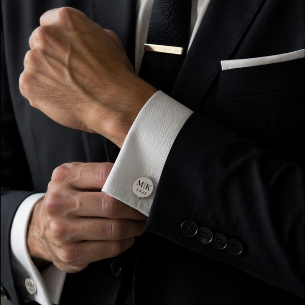 Personalized  Cufflinks – Custom Engraved Wedding Cufflinks for Groom & Groomsmen