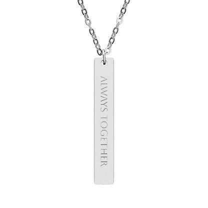 Engravable Vertical Bar Necklace — Personalized Morse Code Pendant