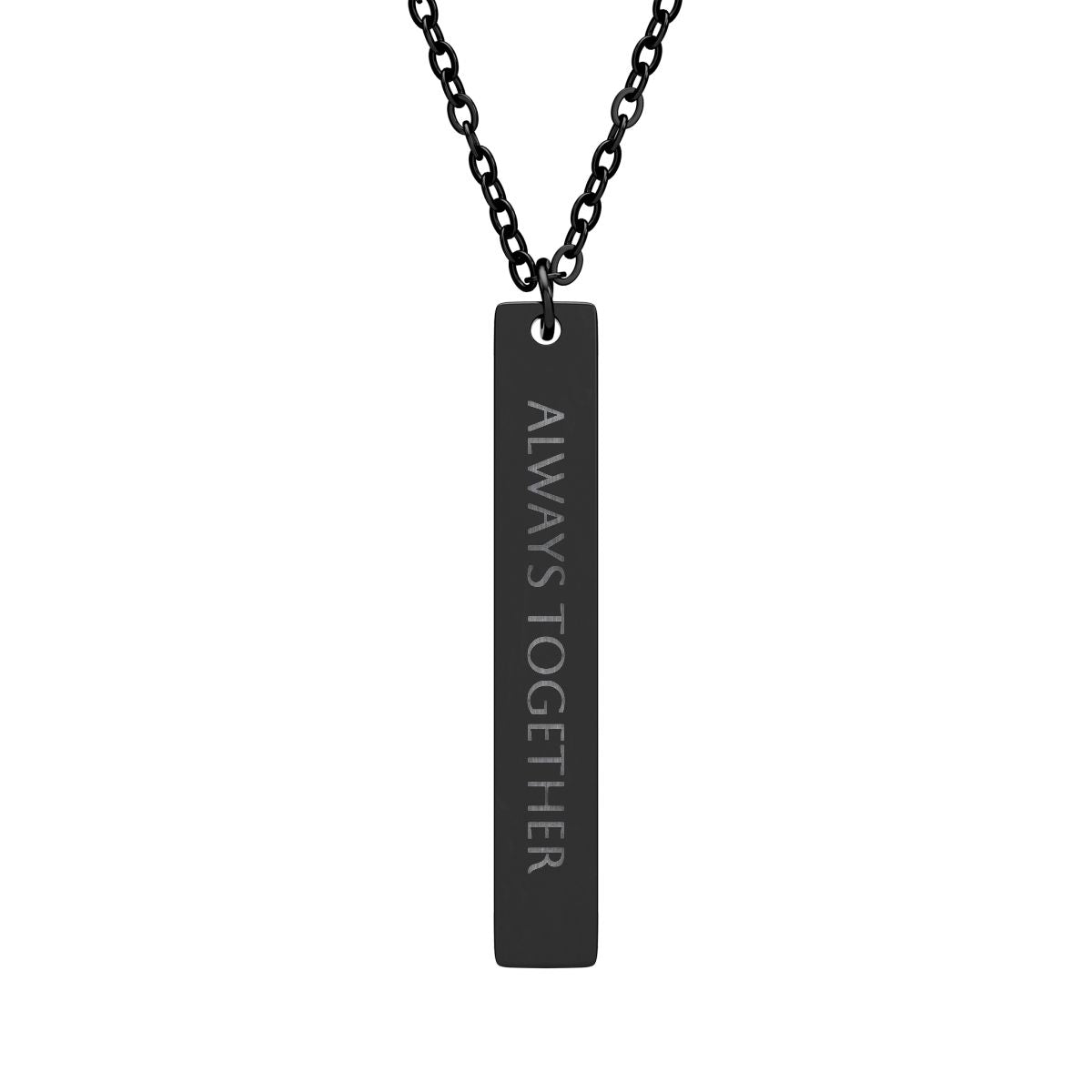 Engravable Vertical Bar Necklace — Personalized Morse Code Pendant