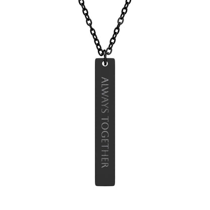 Engravable Vertical Bar Necklace — Personalized Morse Code Pendant