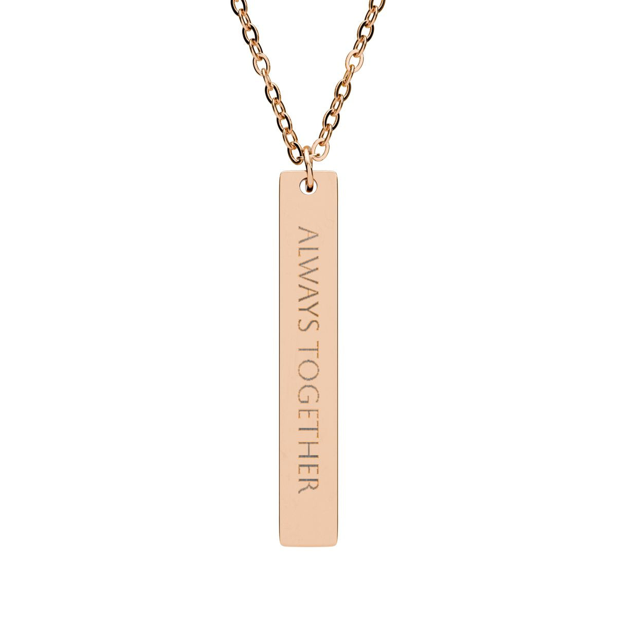 Engravable Vertical Bar Necklace — Personalized Morse Code Pendant